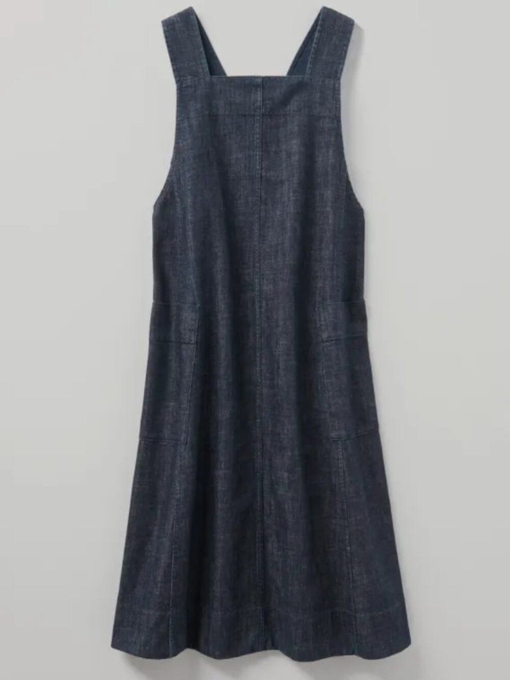 Toast Thea Organic Indigo Denim Pinafore Dress, Indigo, 18 UK/14 US